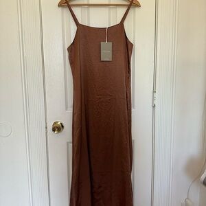 Everlane Brown Ribbed Maxi Dress Sleeveless Casual